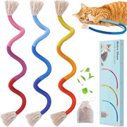 Retro Shaw Catnip Toys Chew Ropes, Cat Rope Toys for Indoor Cats Kitten, Cat Toys String Kitten Chew Teething Toy Kitty Nip Kicker - 3 Pack, 23.6 Inches