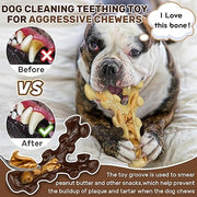 2 Pack Dog Chew Toys for Aggressive Chewers,Boredom and Stimulating Best Dog Toys for Medium/Large Breed,Tough Almost Indestructible Dog Bones for Teeth Cleaning and Training