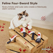 Potaroma 4Pcs Cat Toys, Horror Knife-Shaped Kitten Catnip Crinkly Sound Toys, Indoor Exercise for All Cat Breeds 6.5 Inches
