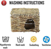 Natural Seagrass Mat Bed Hideaway Toy, Hand Woven for Rabbit Guinea Pig Chinchilla Ferret