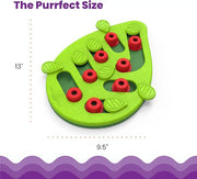Catstages Buggin' Out Puzzle & Play, Interactive Treat Puzzle Cat Toy 13 in x 9.5 in, Green