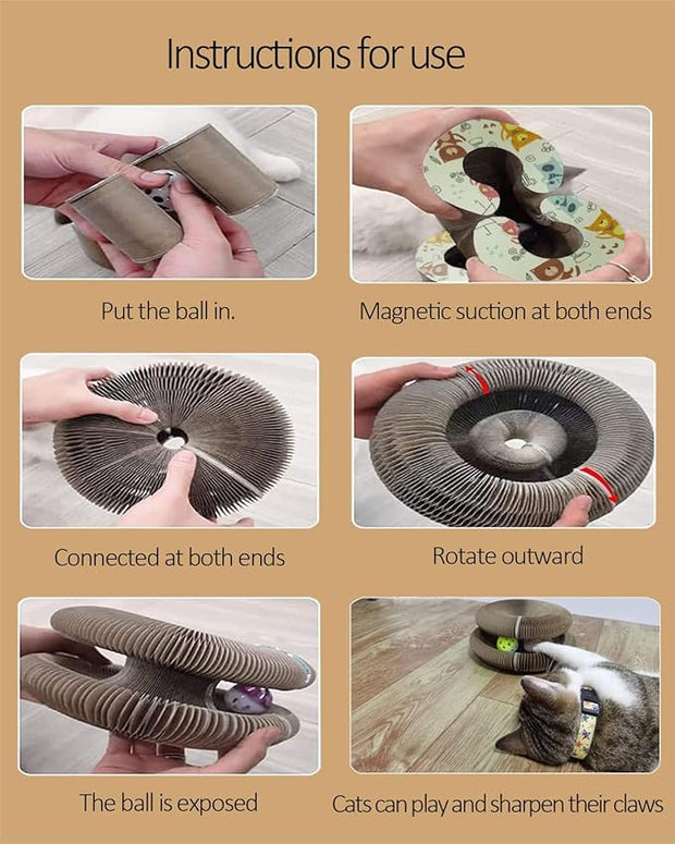 Magic Organ Cat Scratcher Board Cat Ball Adventure The Ultimate Interactive Mental Physical Exercise for Indoor Cats Toy