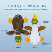 Best Pet Supplies 2-in-1 Stuffless Squeaky Dog Toys with Soft, Durable Fabric for Small, Medium, and Large Pets, No Stuffing for Indoor Play, Supports Active Bi