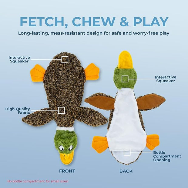 Best Pet Supplies 2-in-1 Stuffless Squeaky Dog Toys with Soft, Durable Fabric for Small, Medium, and Large Pets, No Stuffing for Indoor Play, Supports Active Bi