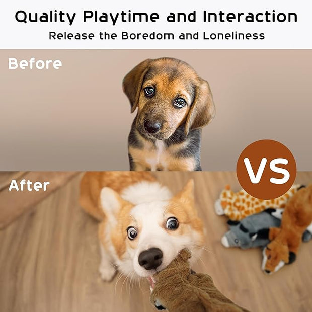 Nocciola Dog Squeaky Toys, 5 PCS Crinkle Plush Dog Toys, No Stuffing Dog Toys for Small Medium Large Dogs, Stuffless Puppy Toys for Boredom Visit the Nocciola Store