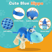 Dog Toys for Aggressive Chewers - Dog Toys to Keep Them Busy Squeaky Dog Toys for Large Dogs (Blue, Medium)