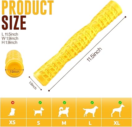 Dog Squeaky Toys Interactive Dog Toys for Aggressive Chewers Tough Rubber Chew Toys for Medium/Large Breed, Indestructible Puppy Chew Toys for Teething (Yellow)