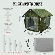 Outdoor Cat House Weatherproof Cat Shelters for Feral Cats Indoor Cat House with Mat and Edging Nails for Outside Provides Cozy Shelter for Stray and Outdoor Cats (Camouflage)