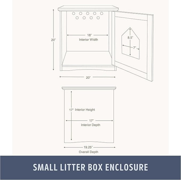 TRIXIE Litter Box Enclosure, Hidden Kitty Litter Box Cabinet, Furniture Style, White,(19.84 LBS)