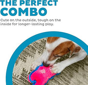 Outward Hound Durablez Tough Plush Squeaky Dog Toy, Pig, Pink, XS