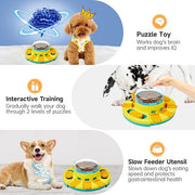 Potaroma Dog Puzzle Toy 2 Levels, Slow Feeder, Pup Food Treat Feeding Dispenser for IQ Training and Entertainment for All Breeds 4.2 Inch Height