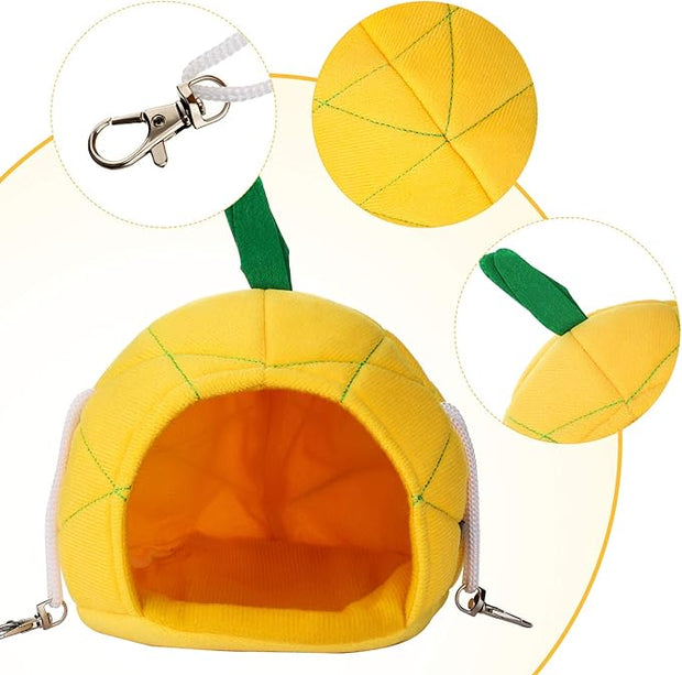 Jetec 2 Pieces Hamster Hammock Soft Bed Small Pet House Animals Hamster Hanging House Cage Nest for Guinea Pig Rat Chinchilla Sleep and Play (Banana and Pineapple)