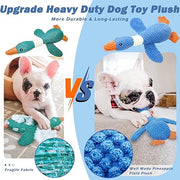 Vitscan Upgraded Goose Indestructible Dog Toys for Aggressive Chewers Small Medium Large Breed, Crinkle Squeaky Plush Dog Puppy Chew Toys for Teething, Duck Puppy Toys