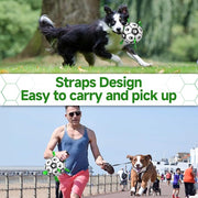QDAN Premium Dog Toys Balls, Dog Soccer Ball with Straps, Dog Birthday Gifts, Herding Ball, Durable Balls for Small Medium Pet, Puppy Outdoor Toy, Pet Training Soccer Ball, World Cup Soccer (6 Inch)