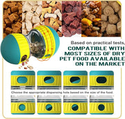 Dog Puzzle Toy Adjustable Treat Dispensing Ball Food Dispenser Tough Slow Feeder Puppy Enrichment Training Toy Pet Interactive Chase Toys for Small Medium Large Dogs to Keep Them Busy, Green