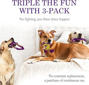 Tough Dog Toys for Aggressive Chewers 3 Pack, Indestructible Dog Toy for Large Dogs, Bacon Flavored, Keeps Dogs Busy