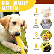 Dog Squeaky Toys Interactive Dog Toys for Aggressive Chewers Tough Rubber Chew Toys for Medium/Large Breed, Indestructible Puppy Chew Toys for Teething (Yellow)