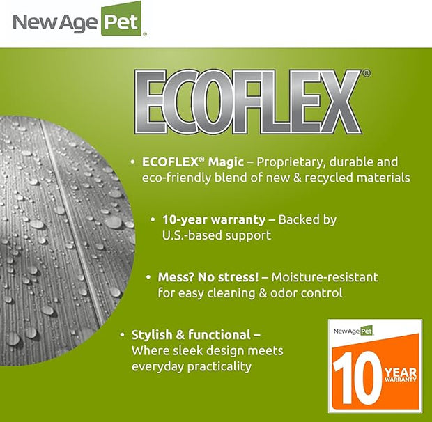 New Age Pet® ECOFLEX® Albany Outdoor Feral Cat House for Multiple Cats with Quick & Easy Assembly, 2 Vinyl Door Flaps Included, Moisture and Odor Resistant