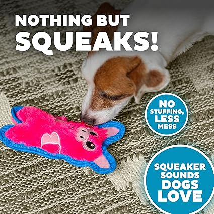 Outward Hound Durablez Tough Plush Squeaky Dog Toy, Pig, Pink, XS