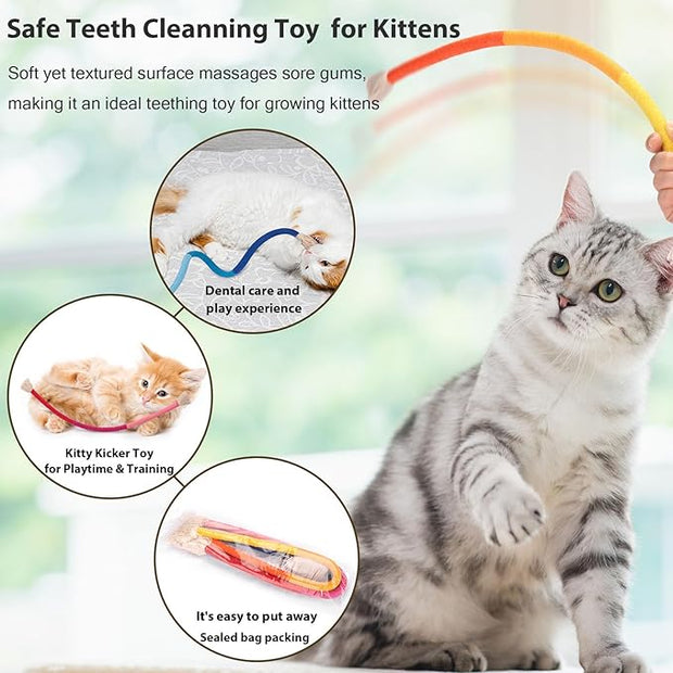 Retro Shaw Catnip Toys Chew Ropes, Cat Rope Toys for Indoor Cats Kitten, Cat Toys String Kitten Chew Teething Toy Kitty Nip Kicker - 3 Pack, 23.6 Inches