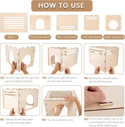 Woiworco Wooden Rabbit Hideout Castle for Indoor Bunnies, Chinchilla, Hamsters and Guinea Pigs - Houses and Hut to Hide