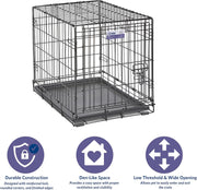 MidWest Homes for Pets Newly Enhanced Single & Double Door iCrate Dog Crate, Includes Leak-Proof Pan, Floor Protecting Feet, Divider Panel & New Patented Features