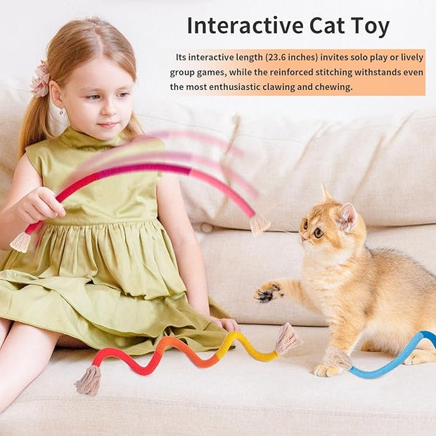 Retro Shaw Catnip Toys Chew Ropes, Cat Rope Toys for Indoor Cats Kitten, Cat Toys String Kitten Chew Teething Toy Kitty Nip Kicker - 3 Pack, 23.6 Inches
