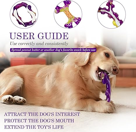 Tough Dog Toys for Aggressive Chewers 3 Pack, Indestructible Dog Toy for Large Dogs, Bacon Flavored, Keeps Dogs Busy