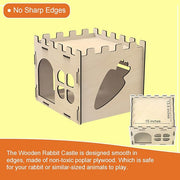 HIIMALEX Extra Large Sturdy Bunny Castle Hideout for Indoor Rabbits Play House with Stairs Round Edges Detachable Habitats for Rabbit Guinea Pig Chinchilla Hedgehog