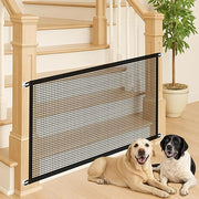 Pet Gate Mesh – No-Drill Easy Install, Good Helper,Portable Folding Dog Safety Fence for Stairs & Doorways, 43.3″ W x 28.3″ H with 4 Adhesive Hooks
