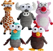 Nocciola 5 Packs Dog Squeaky Toys, 5 Funny Strange Squeak Sounds for Different Animals, Durable Stuffed Plush Dog Toys to Keep Them Busy, Puppy Toys for Small Medium Large Dogs