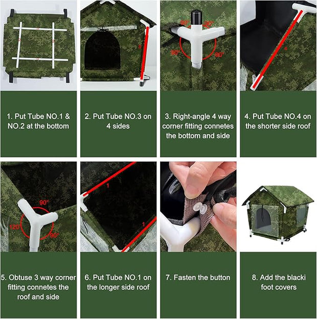 Outdoor Cat House Weatherproof Cat Shelters for Feral Cats Indoor Cat House with Mat and Edging Nails for Outside Provides Cozy Shelter for Stray and Outdoor Cats (Camouflage)