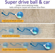 Interactive Cat Toys Ball for Indoor Cats Fast Rolling on Carpet, Chirping & Motion Activate Cat Toys (Blue)