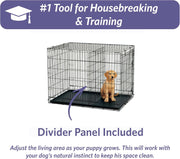 MidWest Homes for Pets Newly Enhanced Single & Double Door iCrate Dog Crate, Includes Leak-Proof Pan, Floor Protecting Feet, Divider Panel & New Patented Features