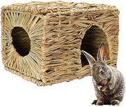 Natural Seagrass Mat Bed Hideaway Toy, Hand Woven for Rabbit Guinea Pig Chinchilla Ferret