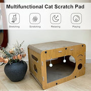 Cat Scratchers for Indoor, Large Size, Furniture-Protecting Scratch Pad with Cat Bed, Cat House-Shaped Design.cat Toys.cat Scratching Post.cat Scratching Board
