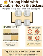 Pet Gate Mesh – No-Drill Easy Install, Good Helper,Portable Folding Dog Safety Fence for Stairs & Doorways, 43.3″ W x 28.3″ H with 4 Adhesive Hooks