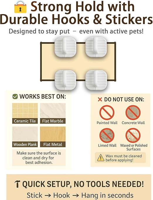 Pet Gate Mesh – No-Drill Easy Install, Good Helper,Portable Folding Dog Safety Fence for Stairs & Doorways, 43.3″ W x 28.3″ H with 4 Adhesive Hooks